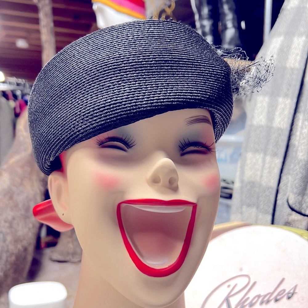 Eva Mae Modes Black Hat W/ Hat Pin & Netting